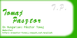 tomaj pasztor business card